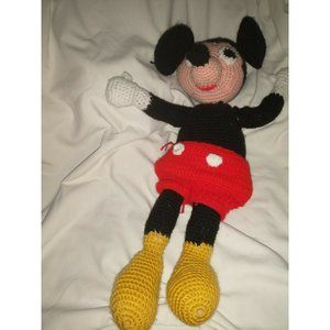 mickey mouse  23 inch Doll EUC Collectible Vintage crochet .1 of a kind.